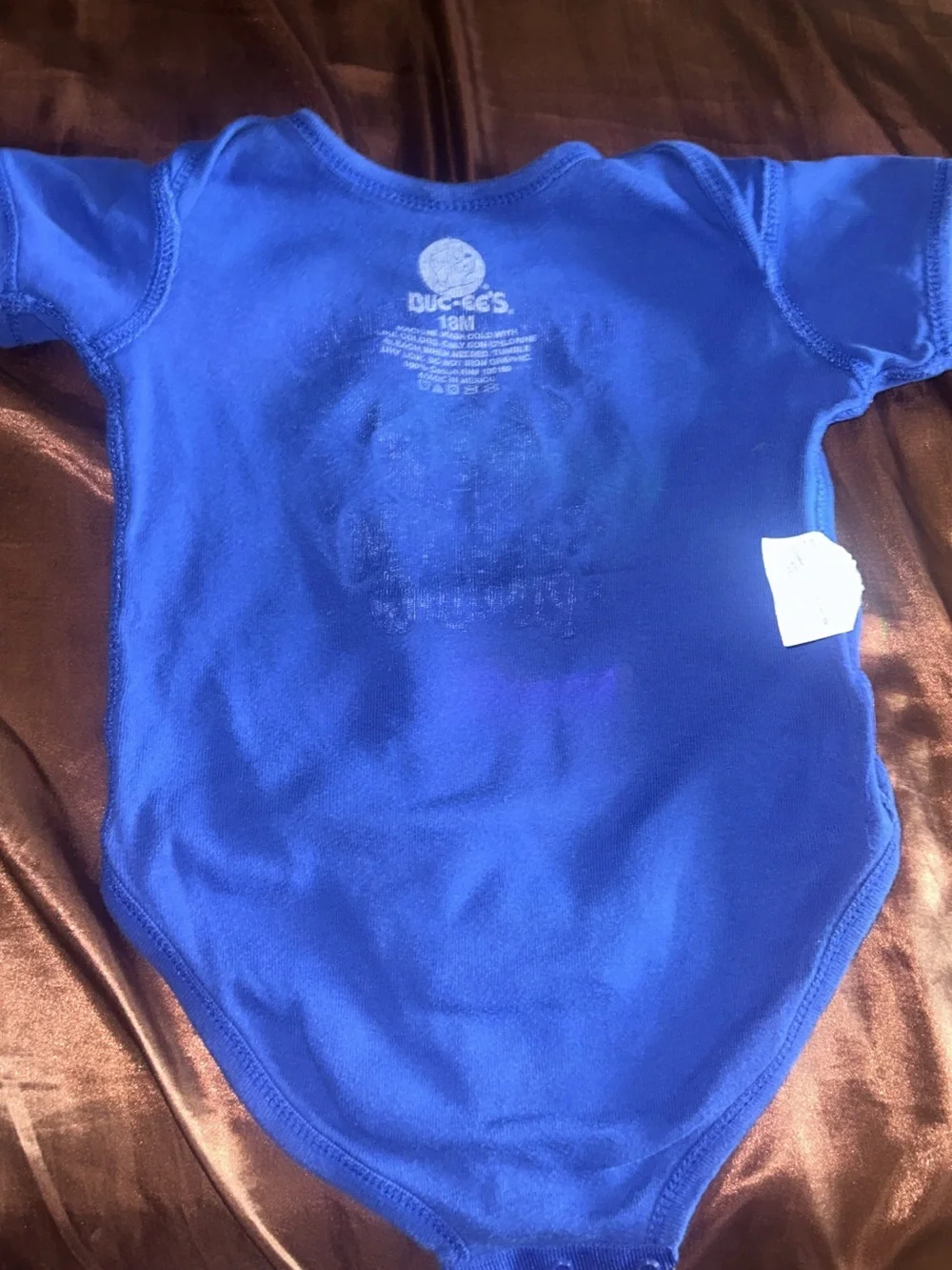 Buc-ee’s One-Piece Bodysuit with Patriotic Cartoon Graphic 18M